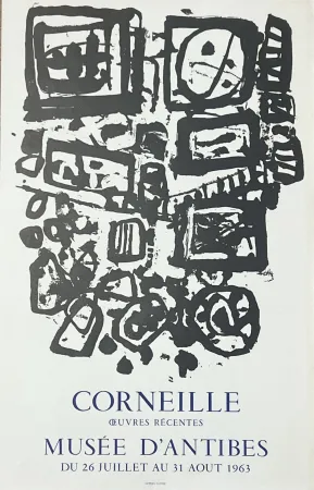 Lithografie Corneille - Affiche lithographique Musée d'Antibes (Musée Picasso) 1963