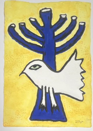 Multiple Corneille - Aquagravure La Menorah de la Paix, 2008