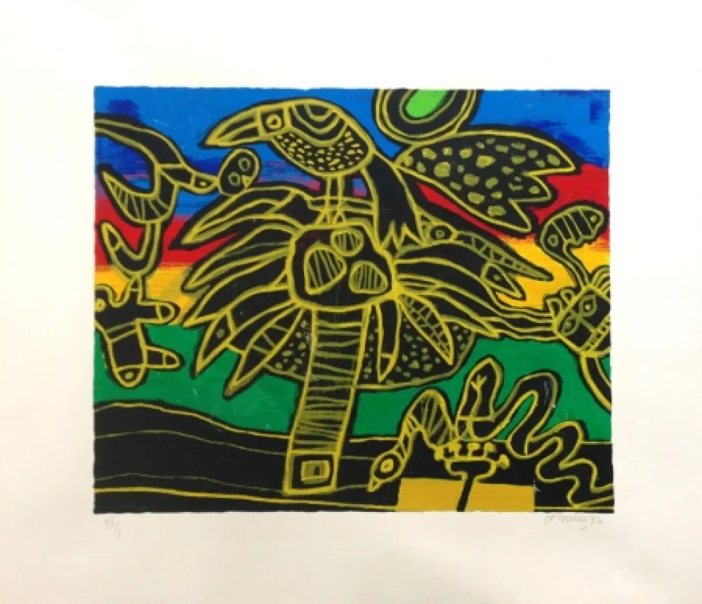 Lithografie Corneille - Arbre aux oiseaux 