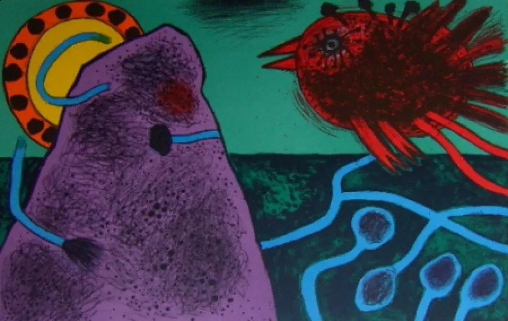 Lithografie Corneille - Aurore sur la montagne