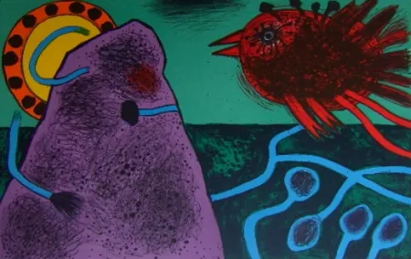 Lithografie Corneille - Aurore sur la montagne