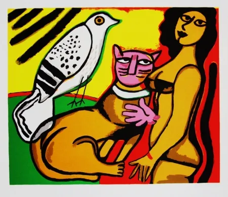 Zeefdruk Corneille - Caresse