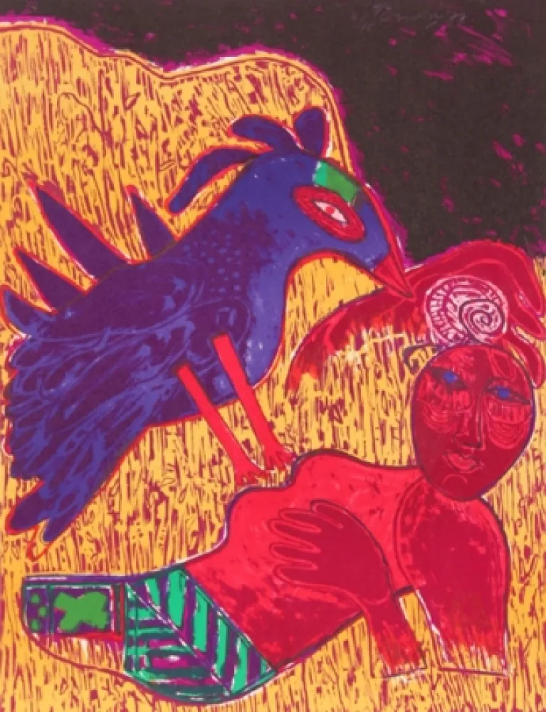 Lithografie Corneille - Delire et foisonnement de cette plage