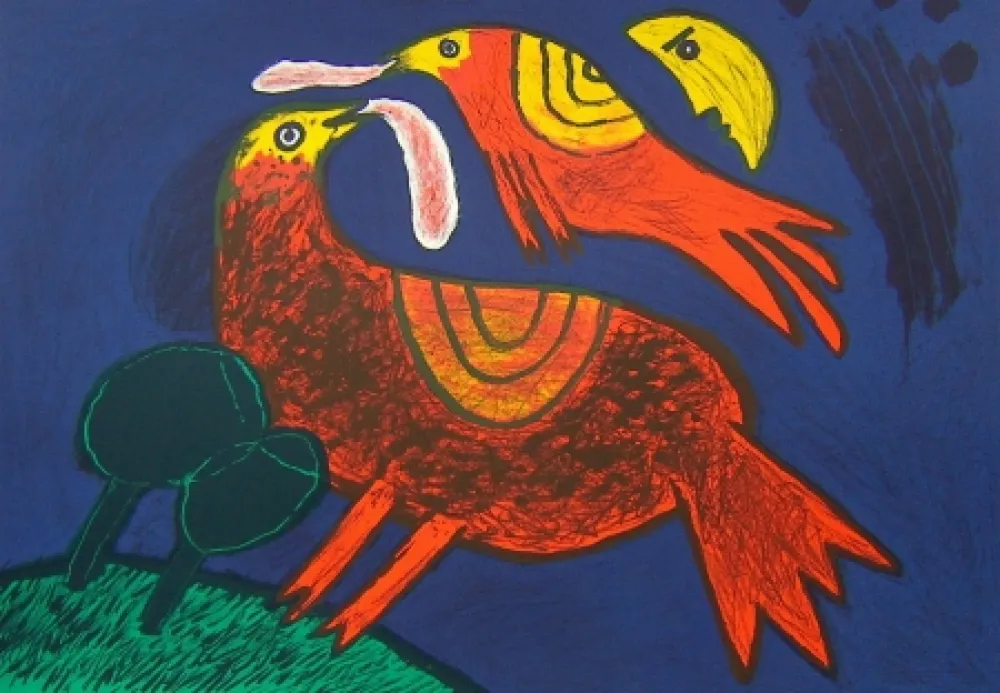 Lithografie Corneille - Demi-lune dans ciel catalan