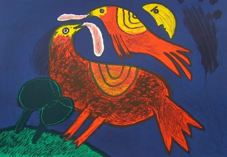 Lithografie Corneille - Demi-Lune dans ciel Catalan