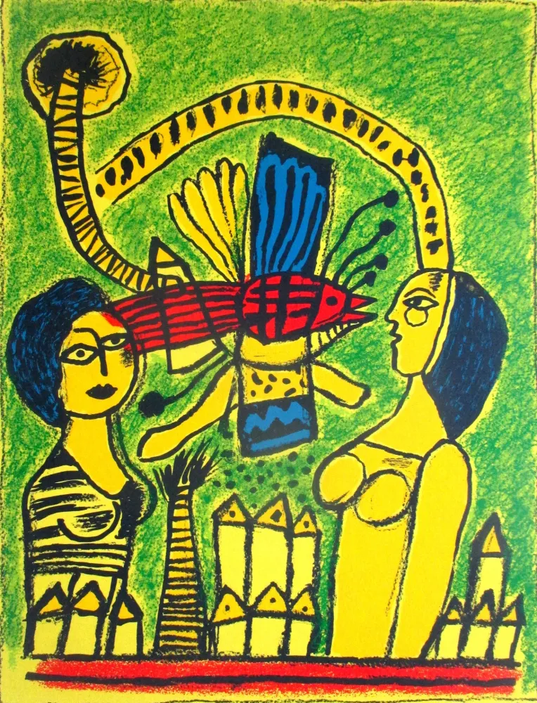 Lithografie Corneille - Deux femmes dans la cité