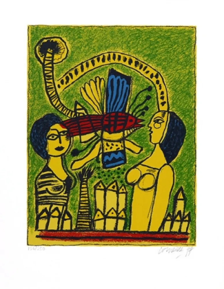 Zeefdruk Corneille - Deux femmes dans la cité