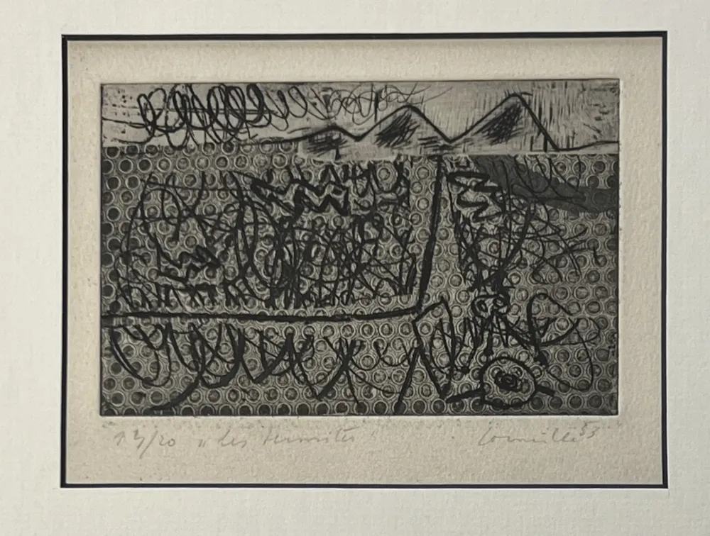 Ets Corneille - Eau-forte encadrée Les termites 1953 Numéro 3/20