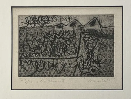 Ets Corneille - Eau-forte encadrée Les termites 1953 Numéro 3/20