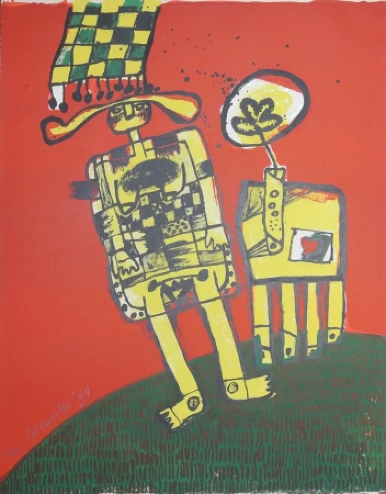 Lithografie Corneille - Etè et as de coeur