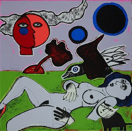 Zeefdruk Corneille - Femme diurne