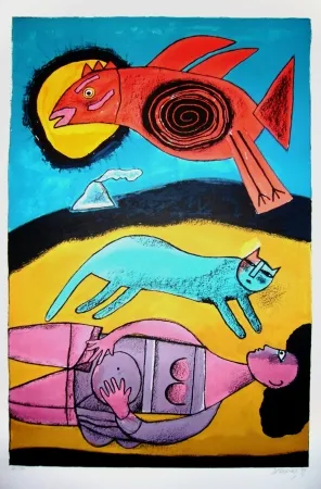 Lithografie Corneille - Granbd oiseau du désert