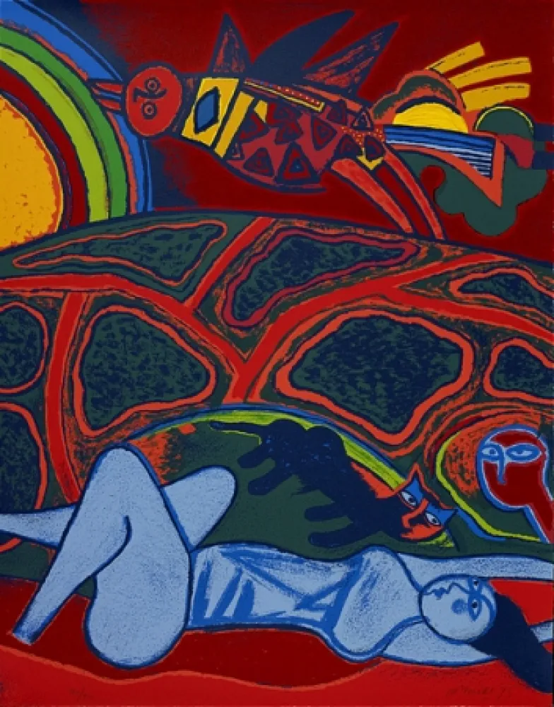 Zeefdruk Corneille - Grande terre à l'arc-en-ciel