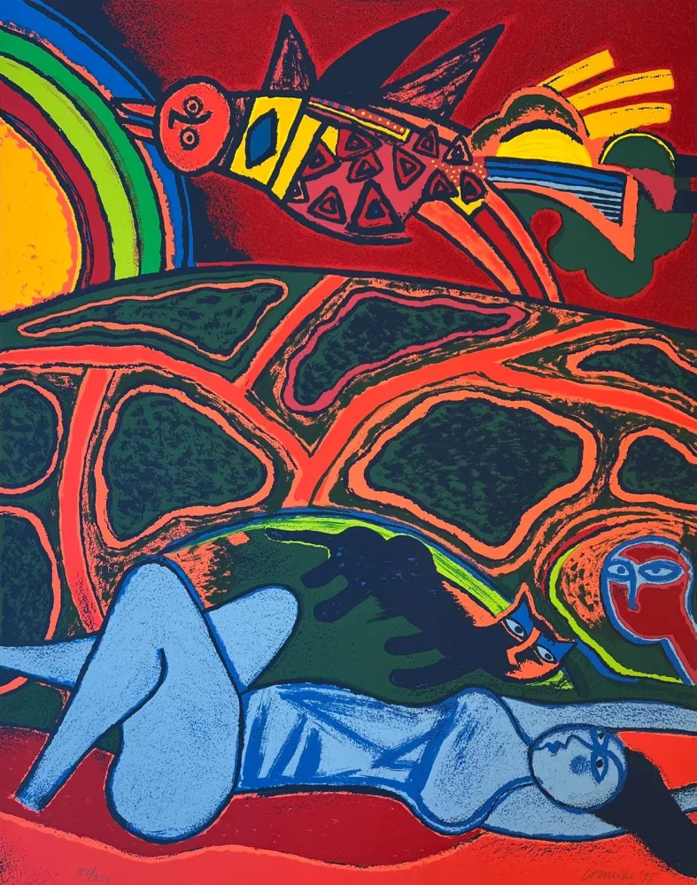 Lithografie Corneille - Grande terre arc en ciel 