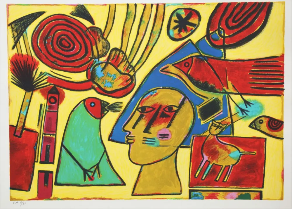 Lithografie Corneille - La conversation