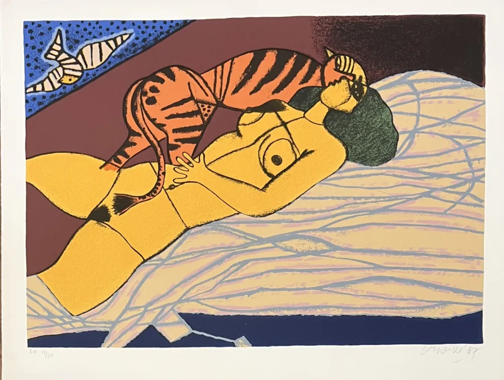 Zeefdruk Corneille - Le Tigre amoureux 1987, E/A