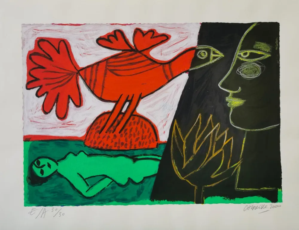 Lithografie Corneille - L'Ile à l'Oiseau 