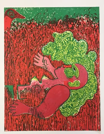 Lithografie Corneille - Lithoghraphie ancienne  Herbes, 1977 E/A