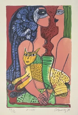Lithografie Corneille - Lithographie ancienne ELLES, 1976 - 29/30