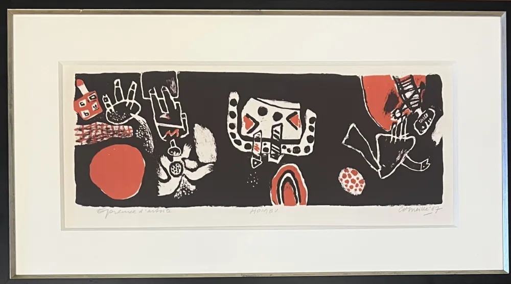 Lithografie Corneille - Lithographie ancienne encadrée : Hombu, 1967