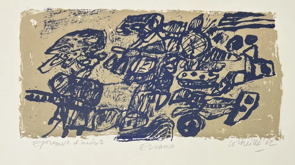 Lithografie Corneille - Lithographie ancienne Errance, 1962