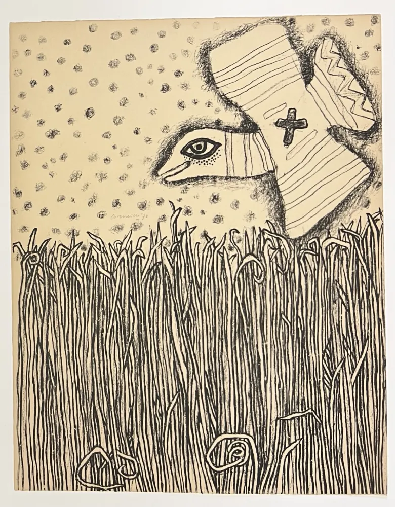 Lithografie Corneille - Lithographie ancienne Herbes, 1973