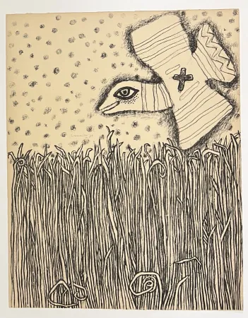 Lithografie Corneille - Lithographie ancienne Herbes, 1973