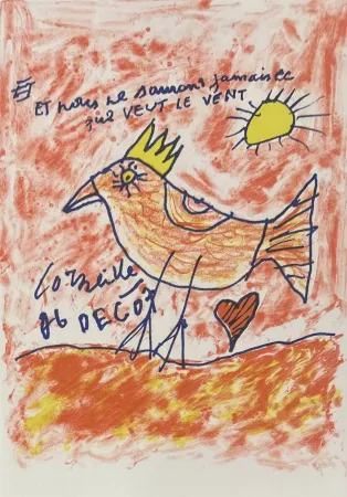 Lithografie Corneille - Lithographie Et nous ne saurons jamais ce que veut le vent, 2007