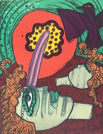 Lithografie Corneille - Lithographie Femmes dans un jardin E/A 1977