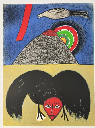 Lithografie Corneille - Lithographie  Le corbeau - Hommage à Edgar Allan Poe