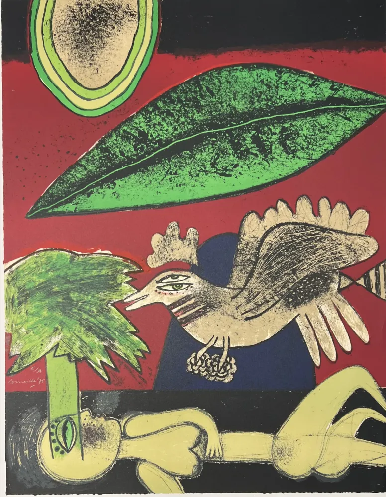 Lithografie Corneille - Lithographie Un rêve vert, 1975