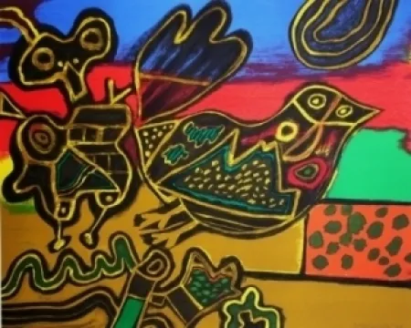 Lithografie Corneille - L'oiseau né du Paysage II