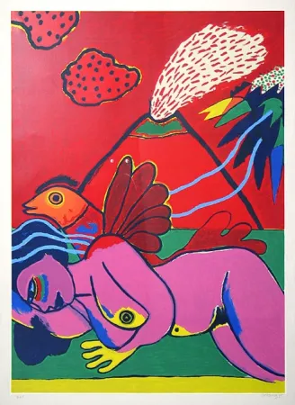 Lithografie Corneille - Lying Nude (Liegender Akt)