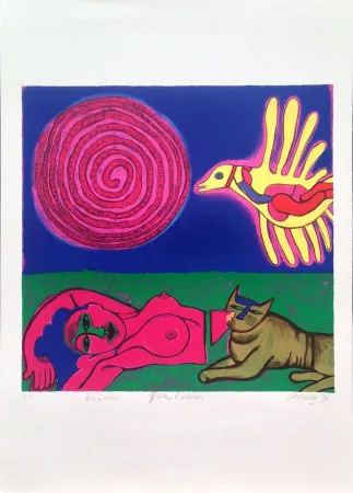 Lithografie Corneille - Nu au Soleil