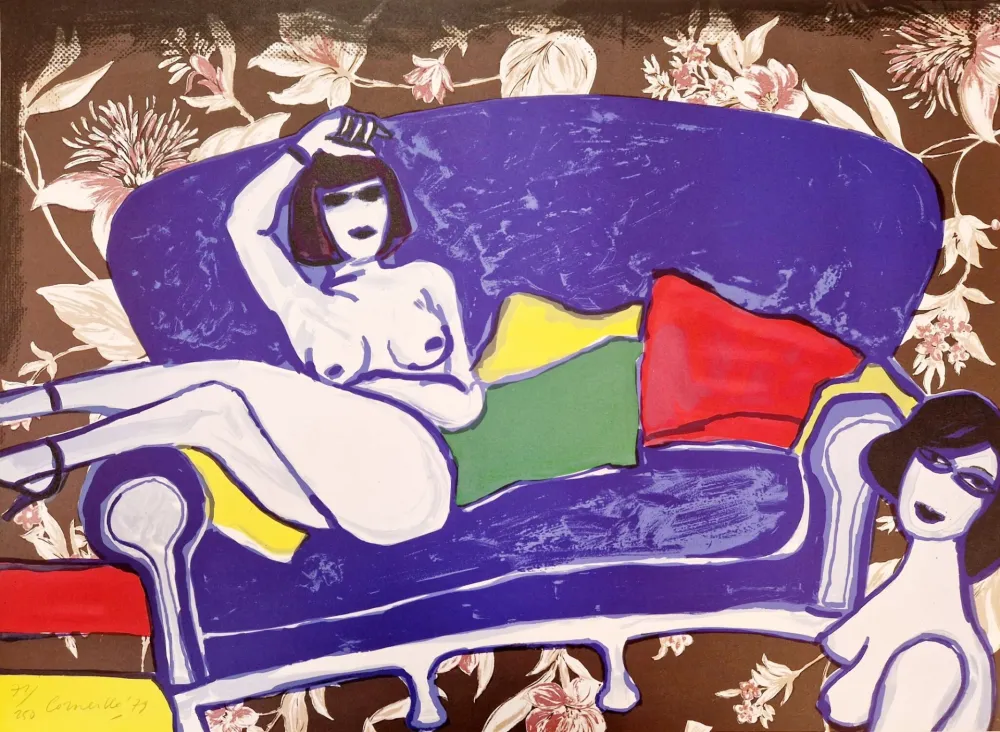 Lithografie Corneille - Nus au canapé