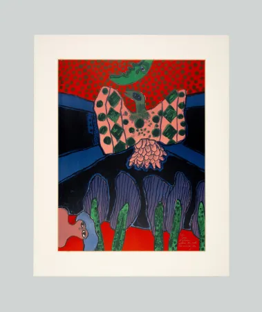 Lithografie Corneille - Oiseau fleur du ciel