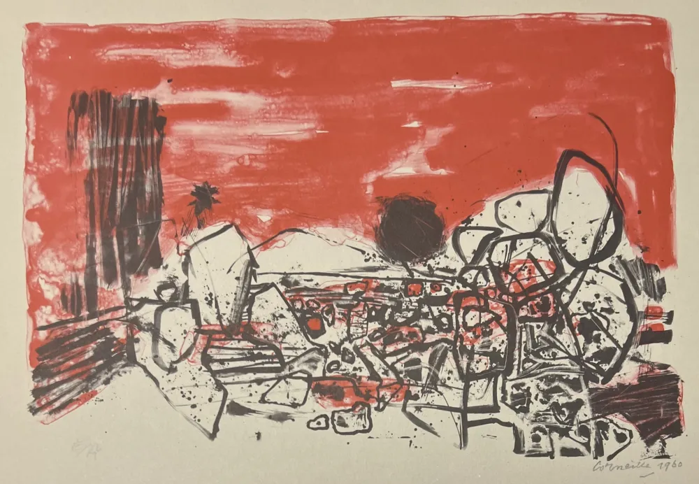 Geen Techniek Corneille - Sérigraphie Dans le Désert 1960