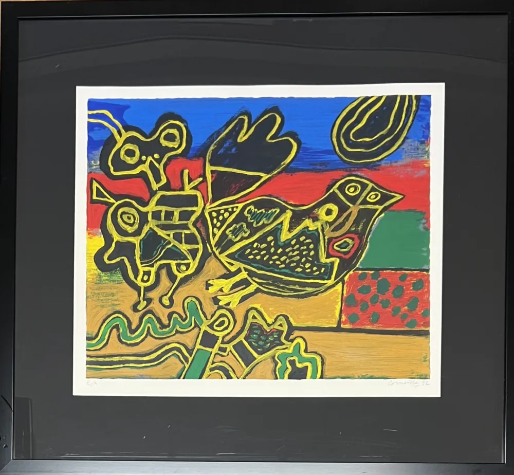 Zeefdruk Corneille - Sérigraphie L'oiseau Cobra né des paysages, 1992