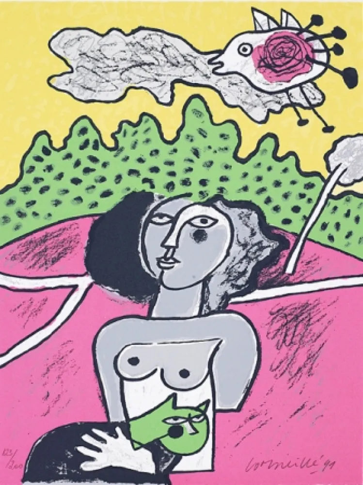 Zeefdruk Corneille - Terre habitée