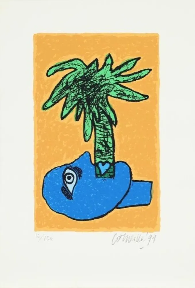 Zeefdruk Corneille - Trilogie tropicale (bleue)