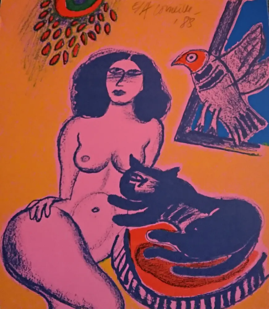 Lithografie Corneille - '' Trio ''