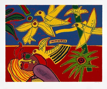 Zeefdruk Corneille - Vol d'oiseaux