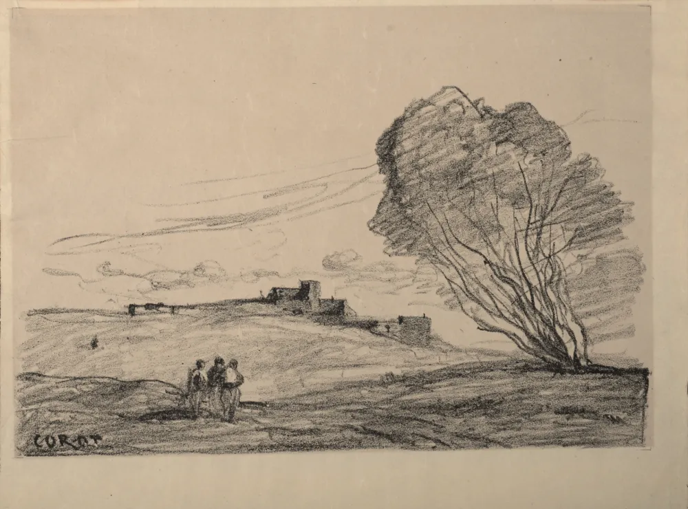 Lithografie Corot - Le Fort détaché, 1874