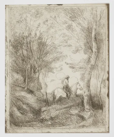 Geen Techniek Corot - Le Grand Cavalier sous Bois (Horseman in the Woods, Large Plate)