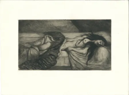 Gravure Cottet - Tristesse