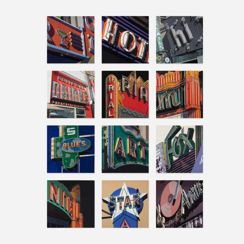 Zeefdruk Cottingham - AMERICAN SIGNS (PORTFOLIO OF 12)