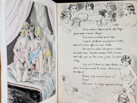 Geen Techniek Courbouleix - Léon COURBOULEIX (auteur et illustrateur)  - SUZON EN VACANCES. Journal secret d'une jeune fille. Aux dépens des Amis de Cupidon, s.d. (vers 1935, Atelier de Léon Courbouleix)  