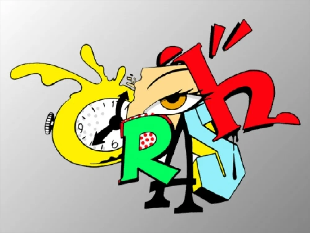 Zeefdruk Crash - Clock 2