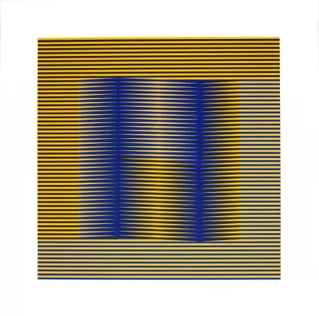 Zeefdruk Cruz-Diez - Induction Chromatique (Blue & Yellow) 
