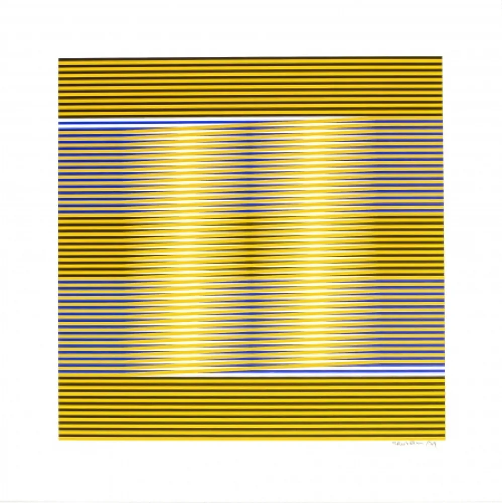 Zeefdruk Cruz-Diez - Induction Chromatique (Blue & Yellow) 
